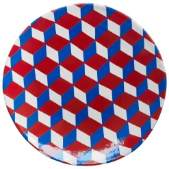 Astier de Villatte Assiette Cube Tricolore
