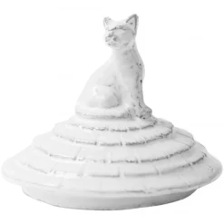 Astier de Villatte Couvercle Grand Chalet Chat Pour Bougie En Verre